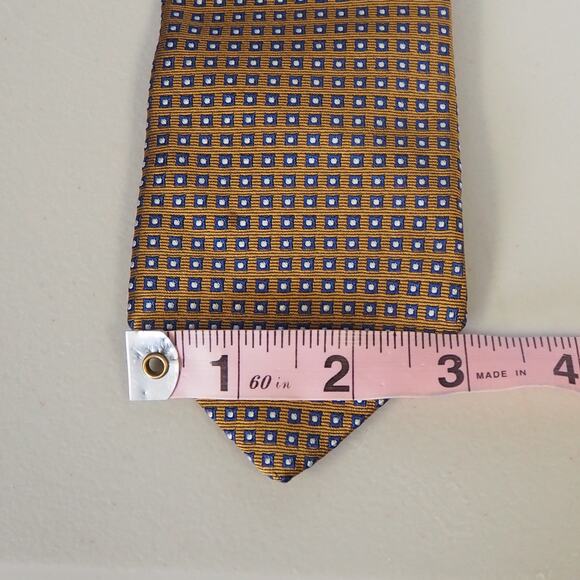BARBARA BLANK New York Gold 100% Pure Silk Necktie Mens Size 3" x 62 1/4" Tie - Picture 7 of 11